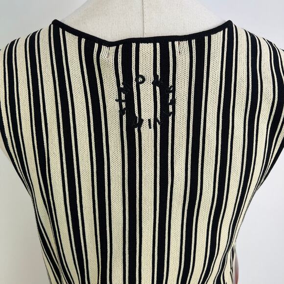 Anthropologie Simon Miller Axon Sleeveless Knit Dress Black Ivory - Picture 7 of 9